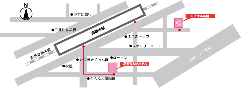 高槻市駅周辺地図
